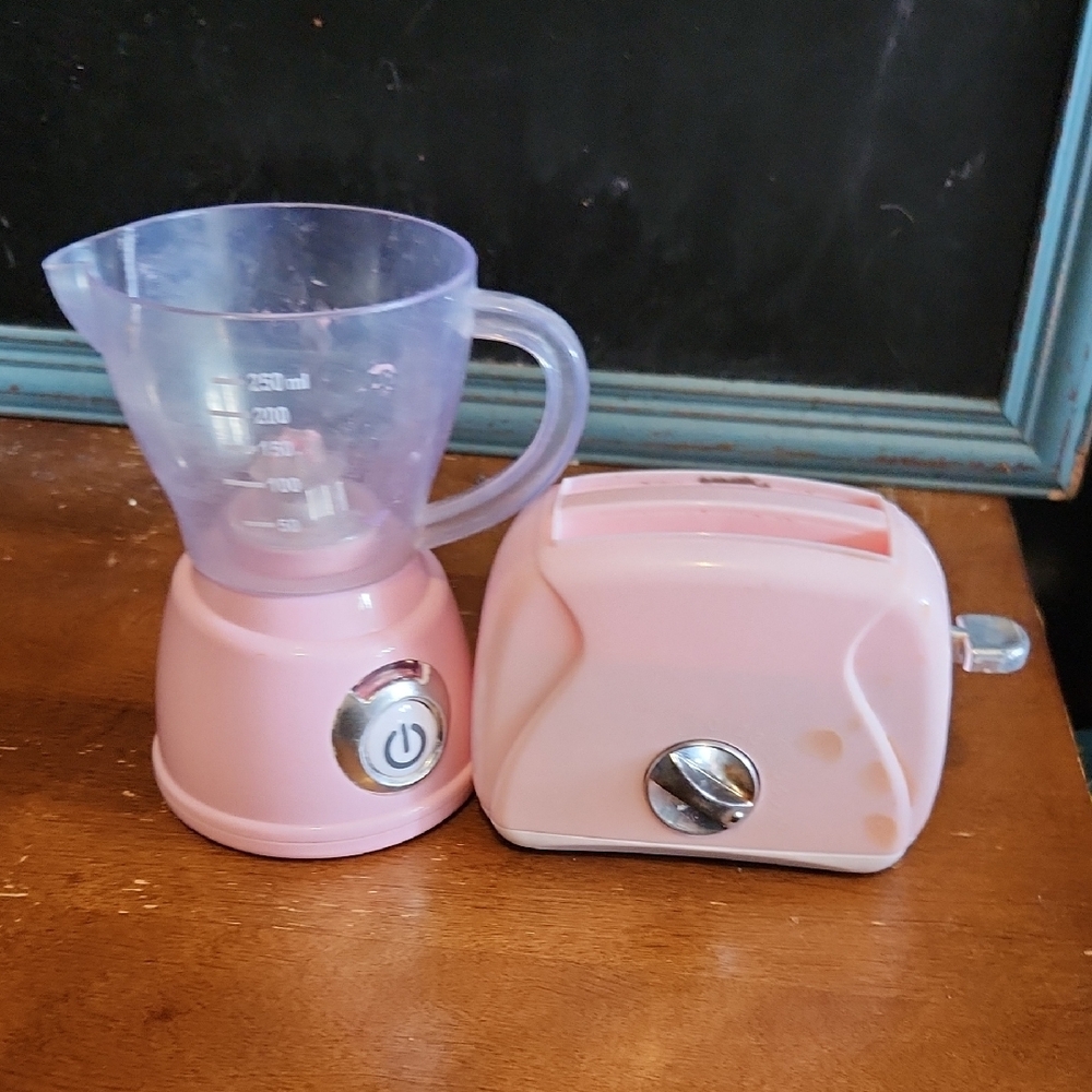 TOY Pink Mini Blender and Toaster Set - Cute Countertop Appliances